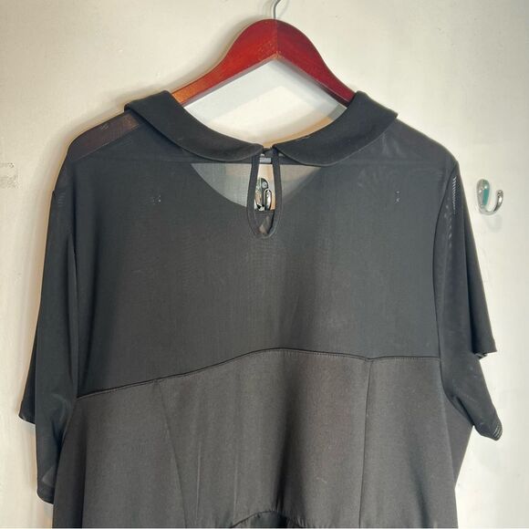 Hot topic plus size Black Collar Dress mesh sleeves - Picture 8 of 10